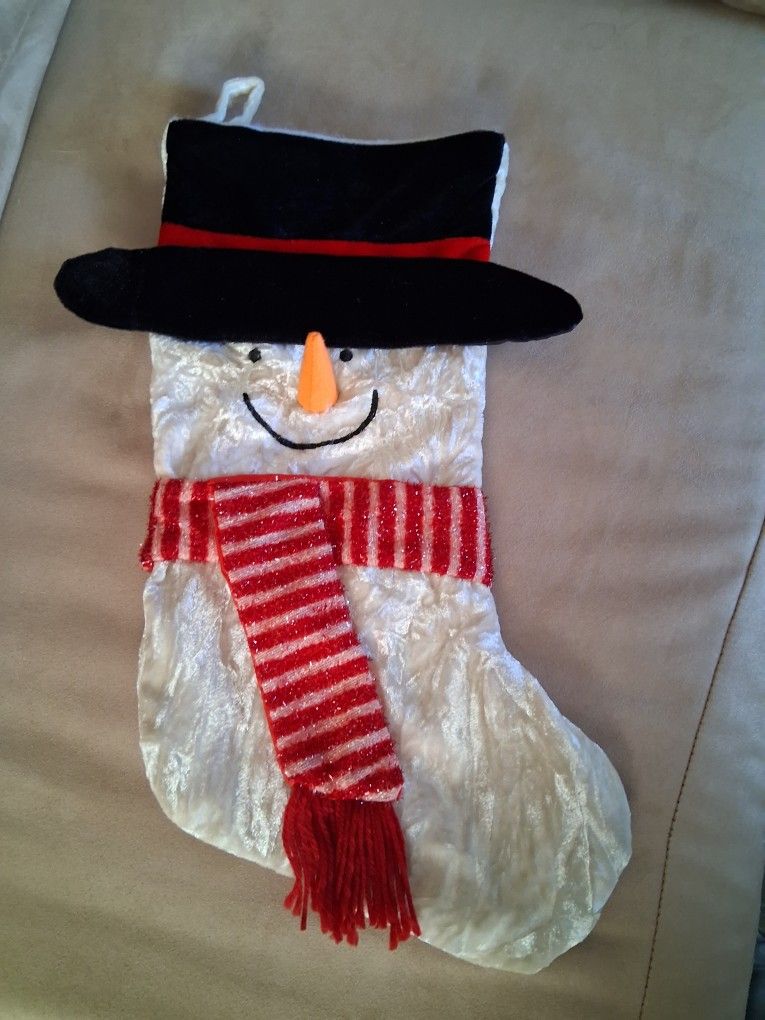 3-D Snownan 18"h Decor Stocking