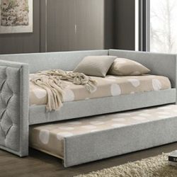 Brand New Grey Twin Size Daybed w Trundle Bed 