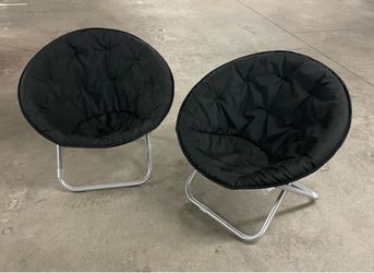 Two foldable saucer chairs