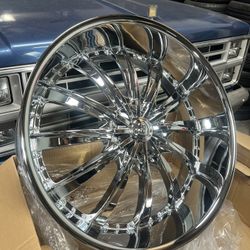 26 Inch Bourghini Chrome Wheels Rims Tires 6 Lug 6x135 6x139.7