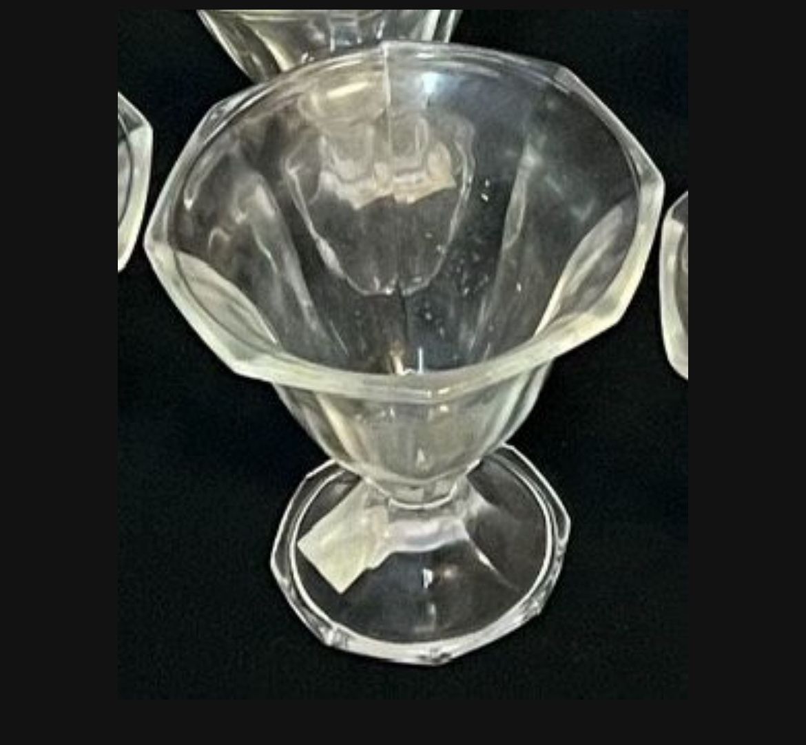 Set of 14, Vintage Tulip Style Glass Ice Cream Dish Floating Candle Holder Pre-sliced Fruit Serving Dish Wedding Event Decoration