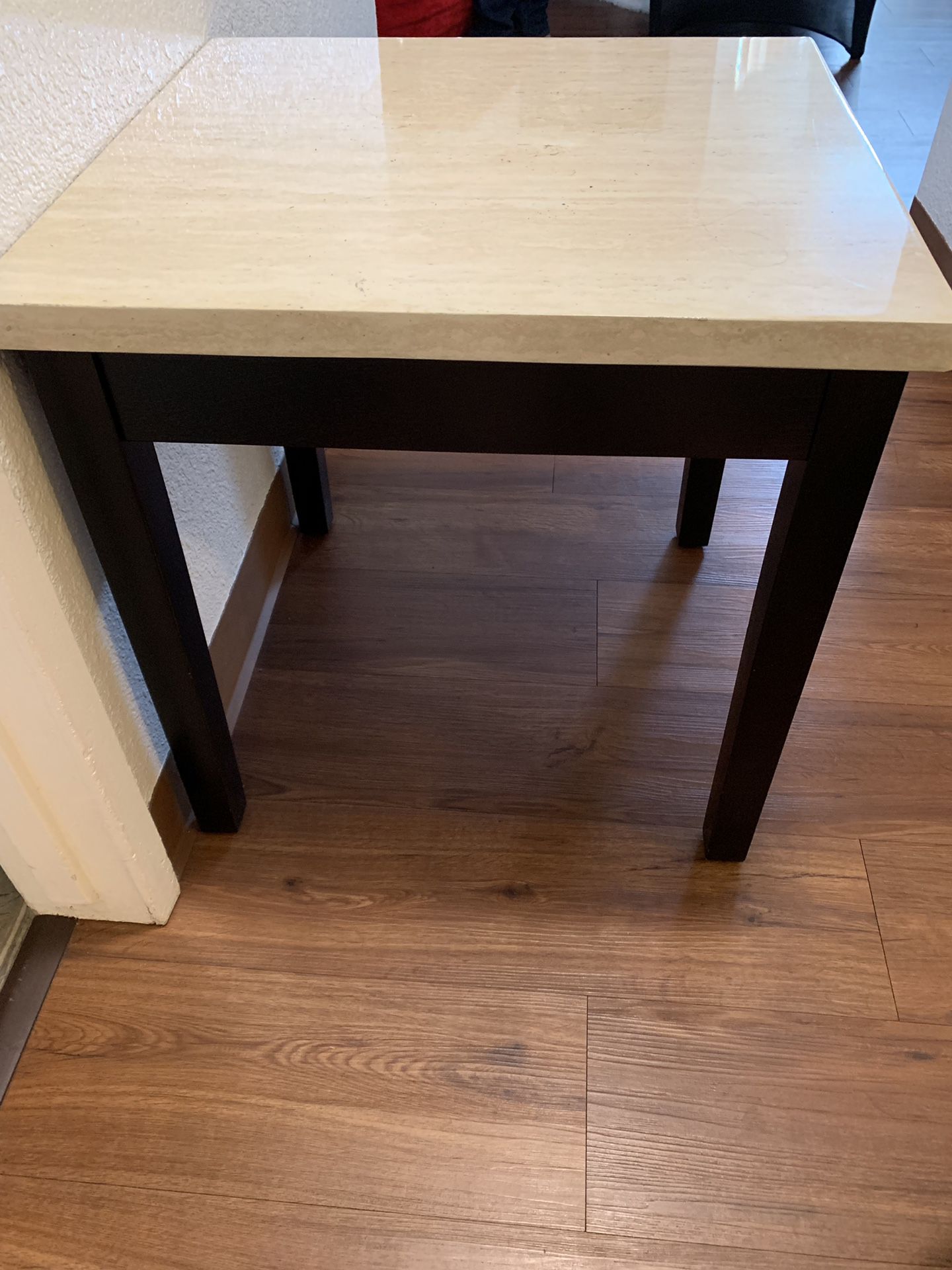 Square end table and rectangle living room table