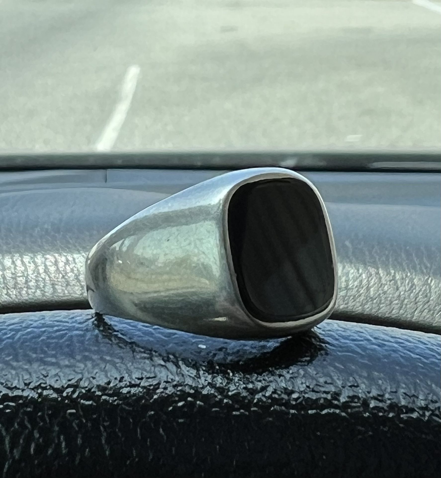 Black Onyx Vintage Avon Sterling Silver Ring