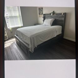Full Size Bed- Grey Wash Color 