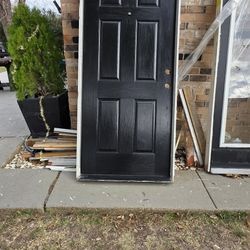 36x80 Front Door Garage,  Shed Door. Framed Left Swing Rwady To.install