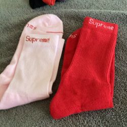 Supreme X Hanes Socks Men’s New Color Black And Pink $5 Each Pair 1 Pair Each 