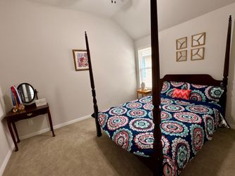 Give best offer and get it soon- Wooden Queen Bed , Mattress with Vanity & Side Table