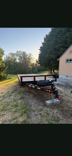 8x14 flatbed deck over trailer with ramps