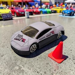 Jin Dei Le Mitsubishi Eclipse GSX-R"/ "Niwogunxia"/ Checkered Flag/Die-Cast 1:64 White Sporty Race Car Excellent Condition. The toy car in your image 