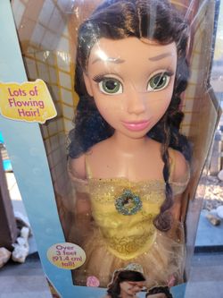 DISNEY BIG 3 FEET TALL BEAUTY AND THE BEAST BELLE DOLL NEW IN DAMAGED TORN BOX--PRICE IS FIRM