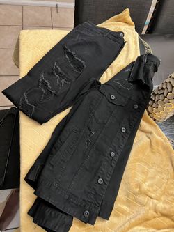 Black Jean Outfit Size 36 Jeans XL Jean Jacket