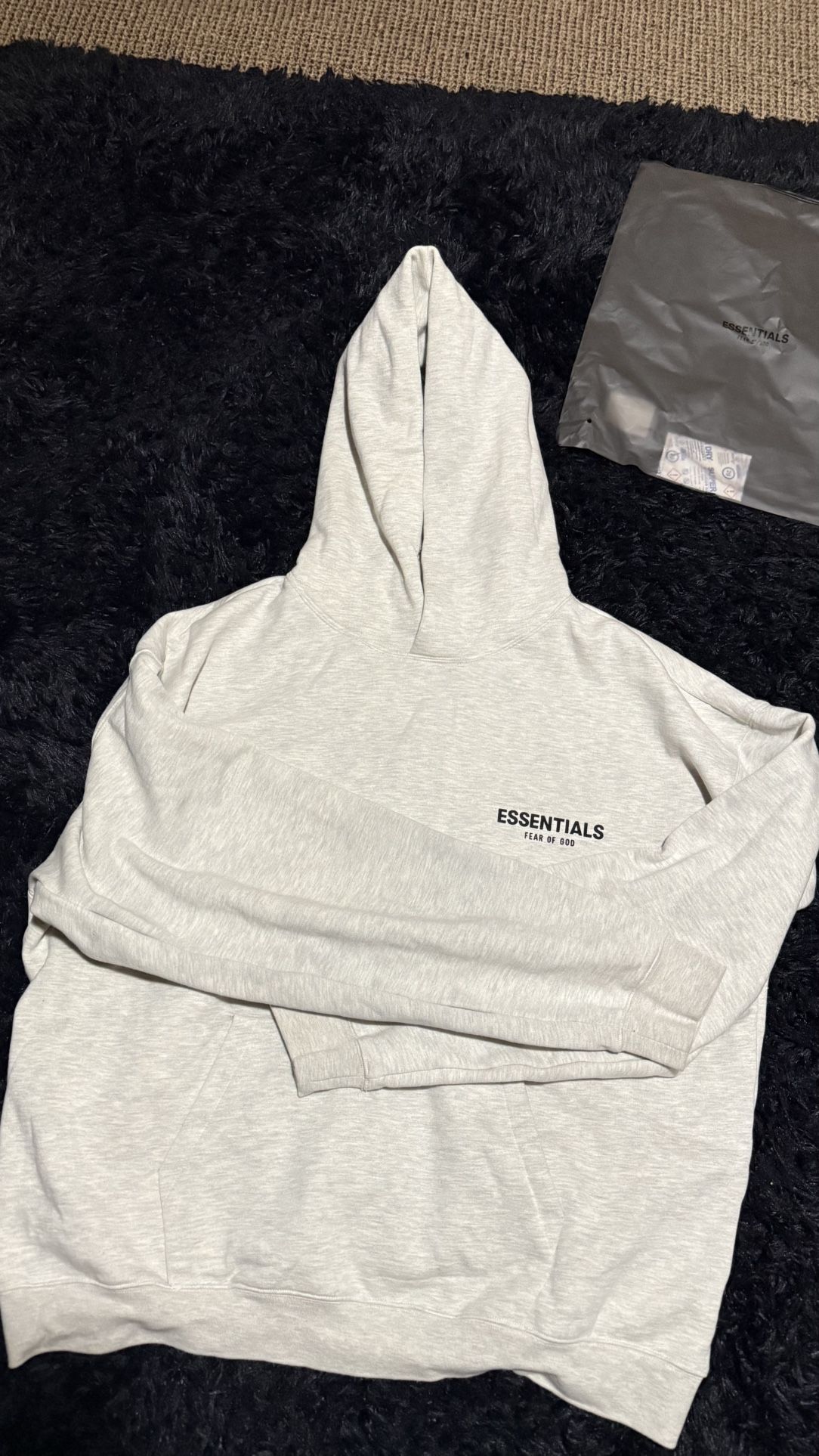 Essentials Fear Of God Light Oatmeal Hoodie !