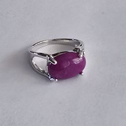 SPIRITUAL AMETHYST  AGATE RENEW  ENERGY &HEALTH NEW SIZE 8 QUALITY SILVER RING