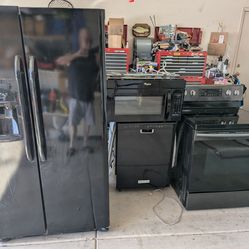 Refrigerator, Electric Range, Built-in Dishwasher, Over the Range Microwave