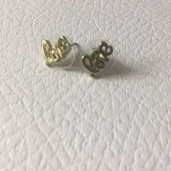 Gold Cursive “Love” Earrings 