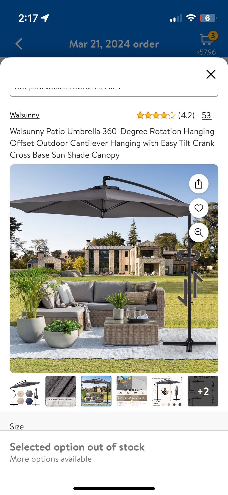 360 Degree Patio umbrella For Sale! Pickup Only 