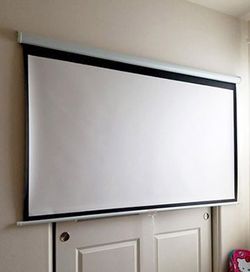 (New in Box) $60 Manual Pull-down Projector Screen Size 100”, Ratio 16:9, View Area 87x49”