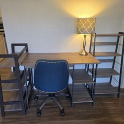 Modern Grey College Office Desk Set