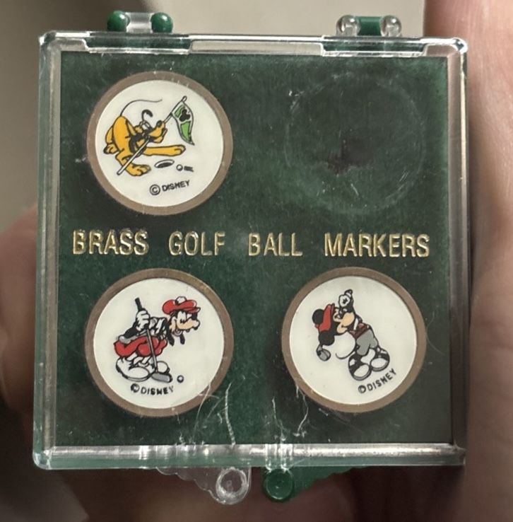 Disney Brass Golf Ball Markers Mickey Mouse Pluto Goofy