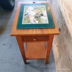23in wooden nightstand with drawer
