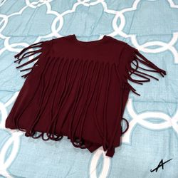 Custom Burgundy Fringe Tank Top Tribal Style Festival Hippie Boho (S-XXL)