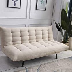 NEW🔥 BEIGE Multi-Functional Click Clack Plush Futon