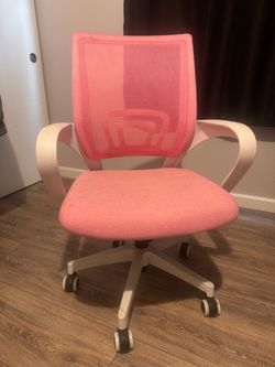 Pink & White Mesh Office Desk Chair