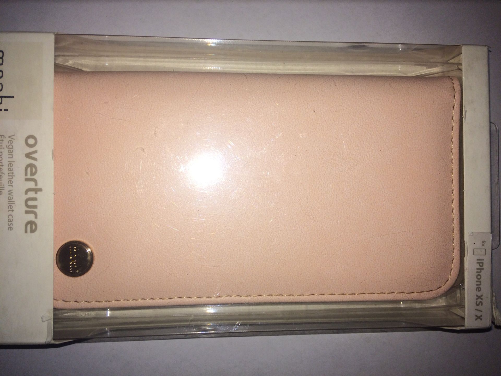 iPhone X/XS Moshi pink wallet case
