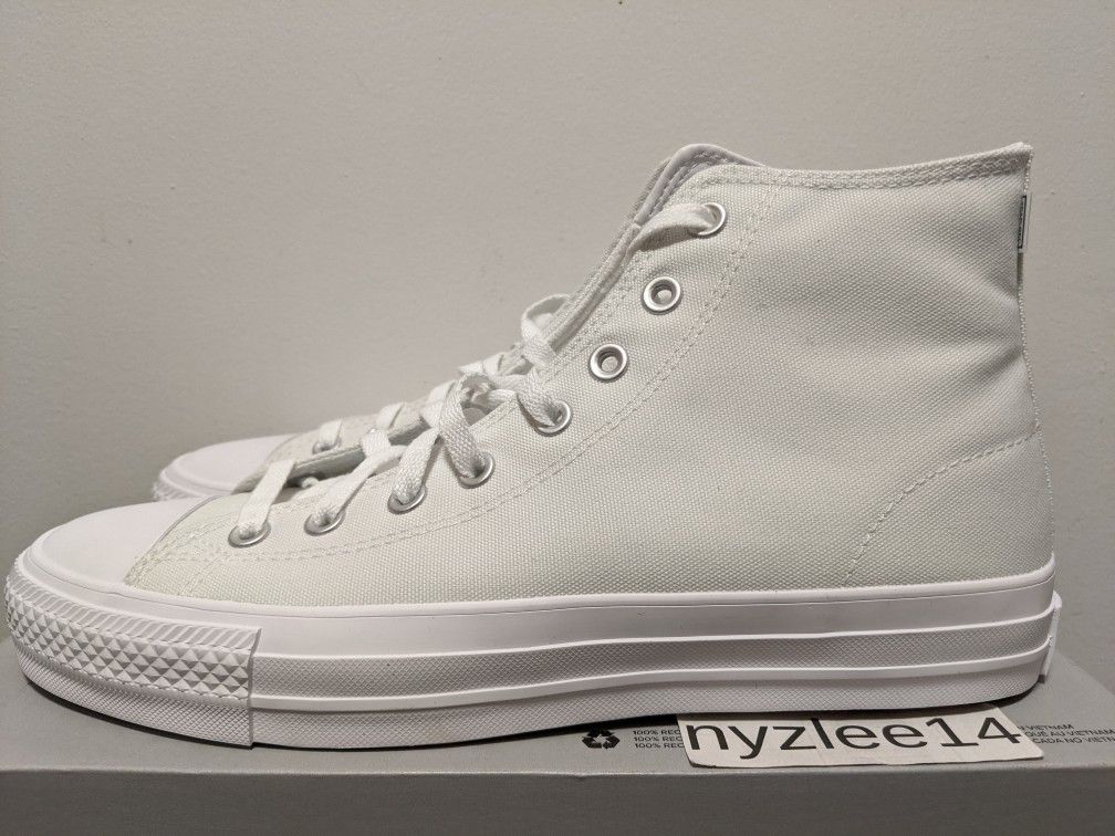 Converse Chuck Taylor All Star Pro High Triple White Men's Size 10 171321C
