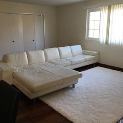 White Sectional Leather Couch  $300 