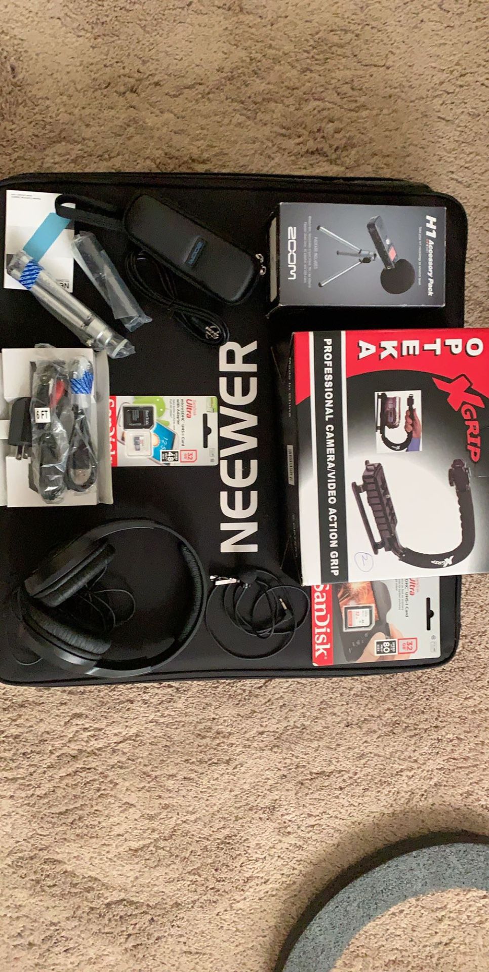 Video and photography accessories used 2 times most still brand new in plastic