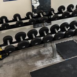 Troy VTX Urethane Round dumbbells & Rack