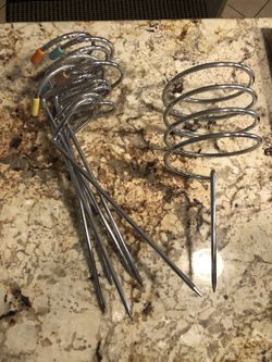 Drink holder yard stakes with wine bottle holder