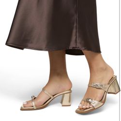 ALDO Women's Maymay Buckle Double Band Block-Heel Slide Sandals Size 6