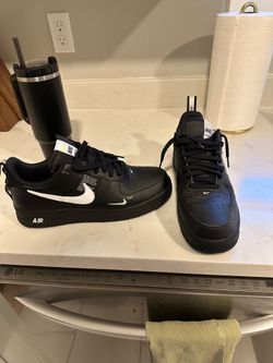 Nike Air Force 1 black with white swoosh