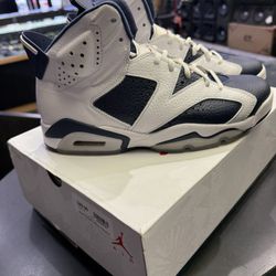 Nike Air Jordan 6 Retro [2024] Olympic White Midnight Navy Red CT8529-164 Men’s-size 9.5 a(contact info removed)9
