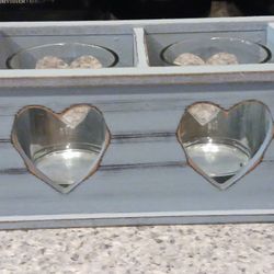 Wooden  Heart Votive  Candle  Holder