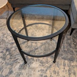 Pottery Barn Tanner Round 24" Glass End Table 