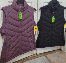 2 NWT M Black & Purple Free Country Women's Vests light weight