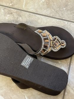 Bejeweled Flip Flops Size 8.    $5