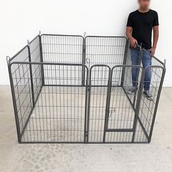$95 (New) Heavy duty 40” tall x 32” wide x 8-panel pet playpen dog crate kennel exercise cage fence play pen 