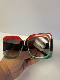 Gucci Women's Square Sunglasses - Black/Red/Green