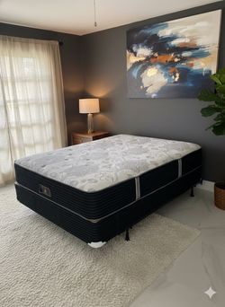 New queen mattress and box spring 2 pc bed frame is not included
