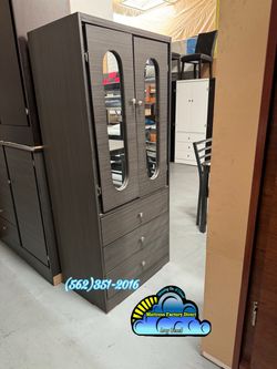 Grey closet wardrobe with mirror new ropero armoire