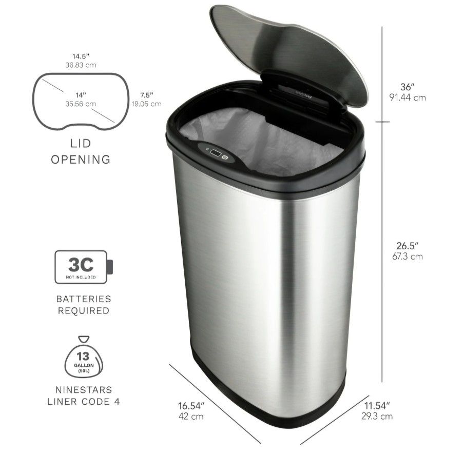 Motion Sensor Kitchen Trash Can