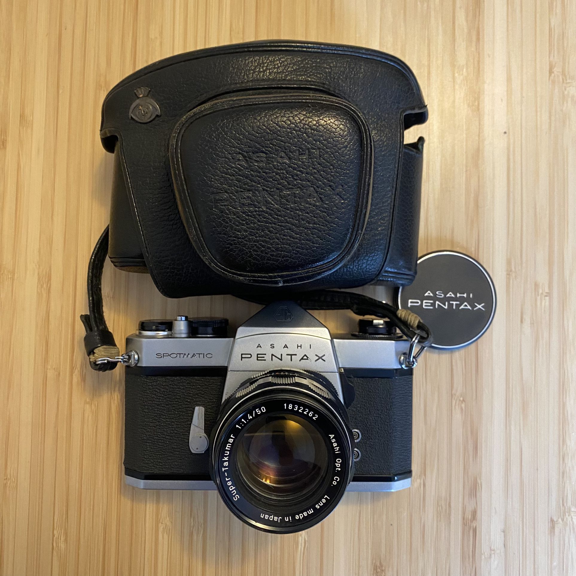 Asahi Pentax Spotmatic SP I 35mm Film Camera w/ Super Takumar 50mm 1:1.4 Lens 