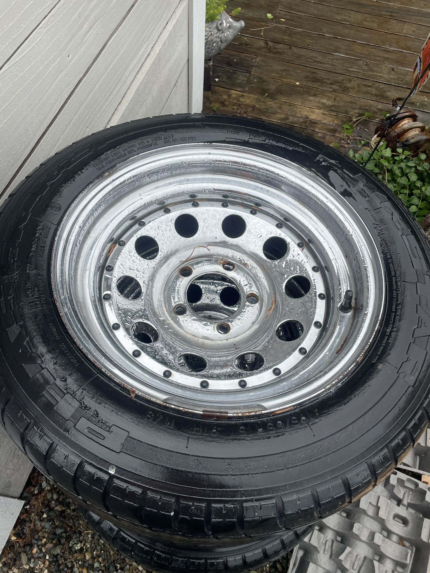 5-4.5” Chrome Steel Rims on 195/65R15 A/S Tires