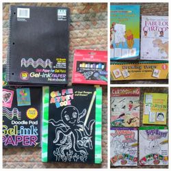 7 Learn to Draw Books + NEW Gel Ink Paper  w Gel Sticks