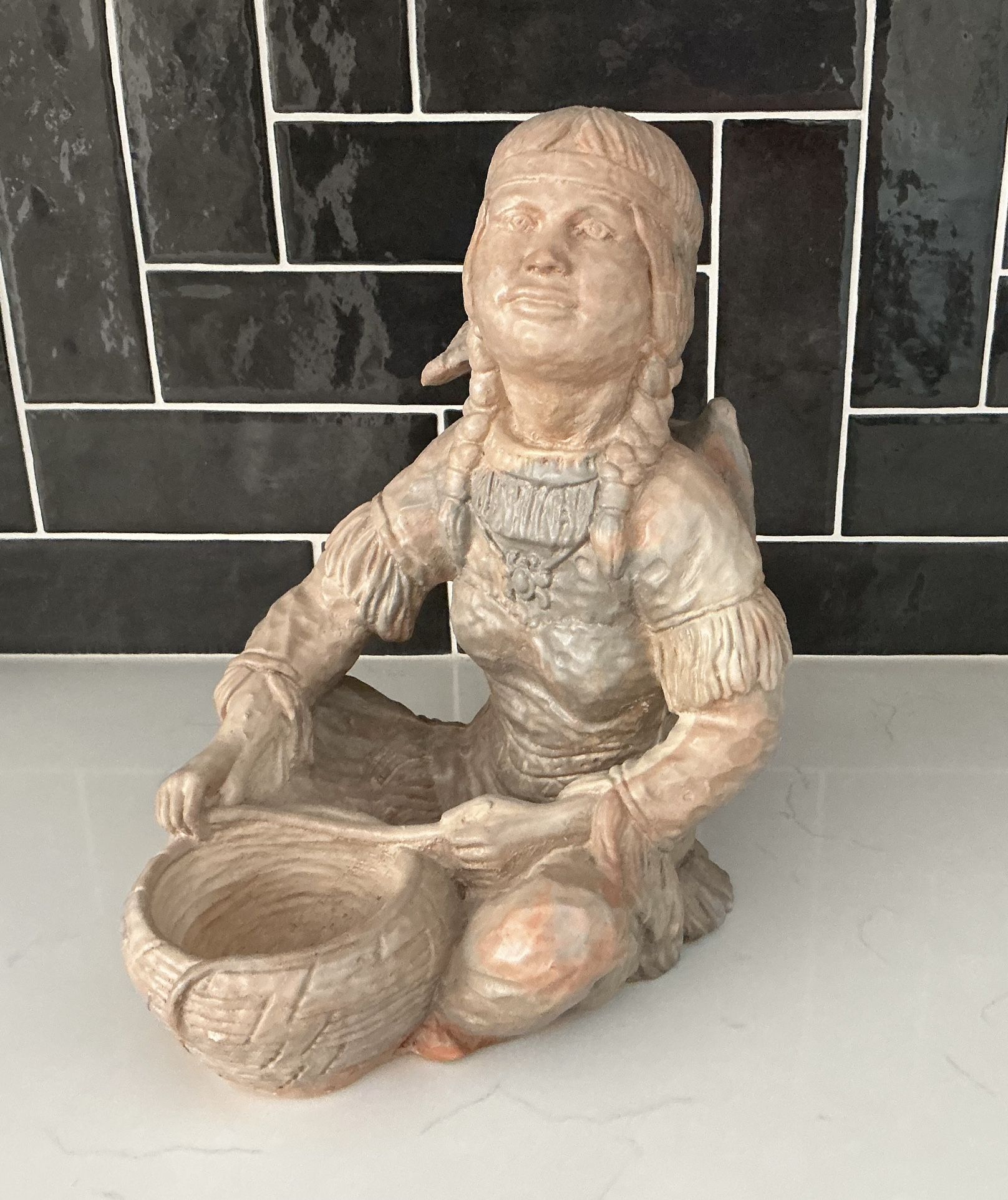 Native American women With Baby Statue. EUC