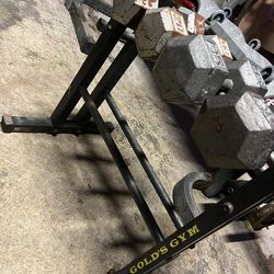 rack n 2 pair of dumbbells